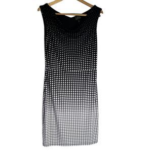 NWT Worthington Size 10 Black White Gradient Geometric Print Dress Lined Stretch